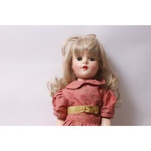 Ideal Toni Doll with Sleepy Eyes Red Dress with Yellow Belt ~260205-WH 294 946